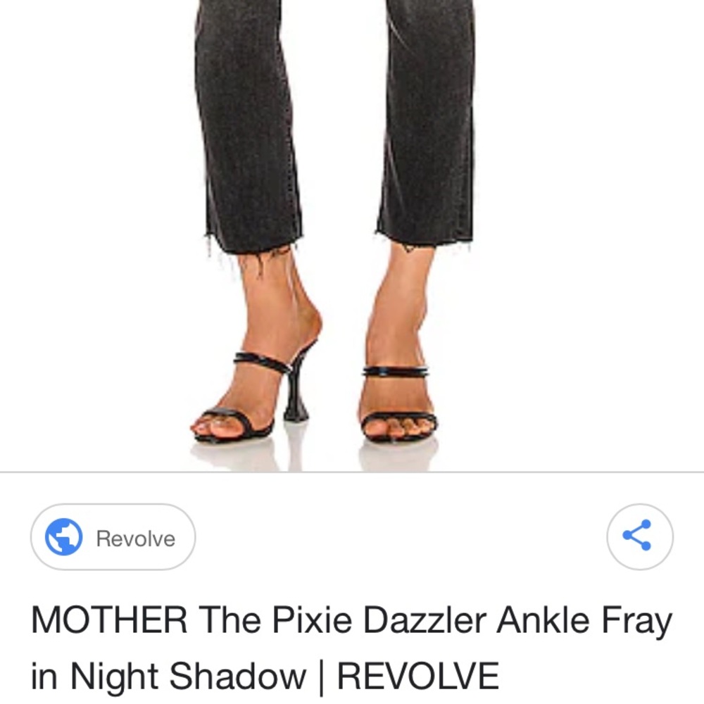MOTHER The Pixie Dazzler Ankle Fray Jeans - Night Shadow (Black)